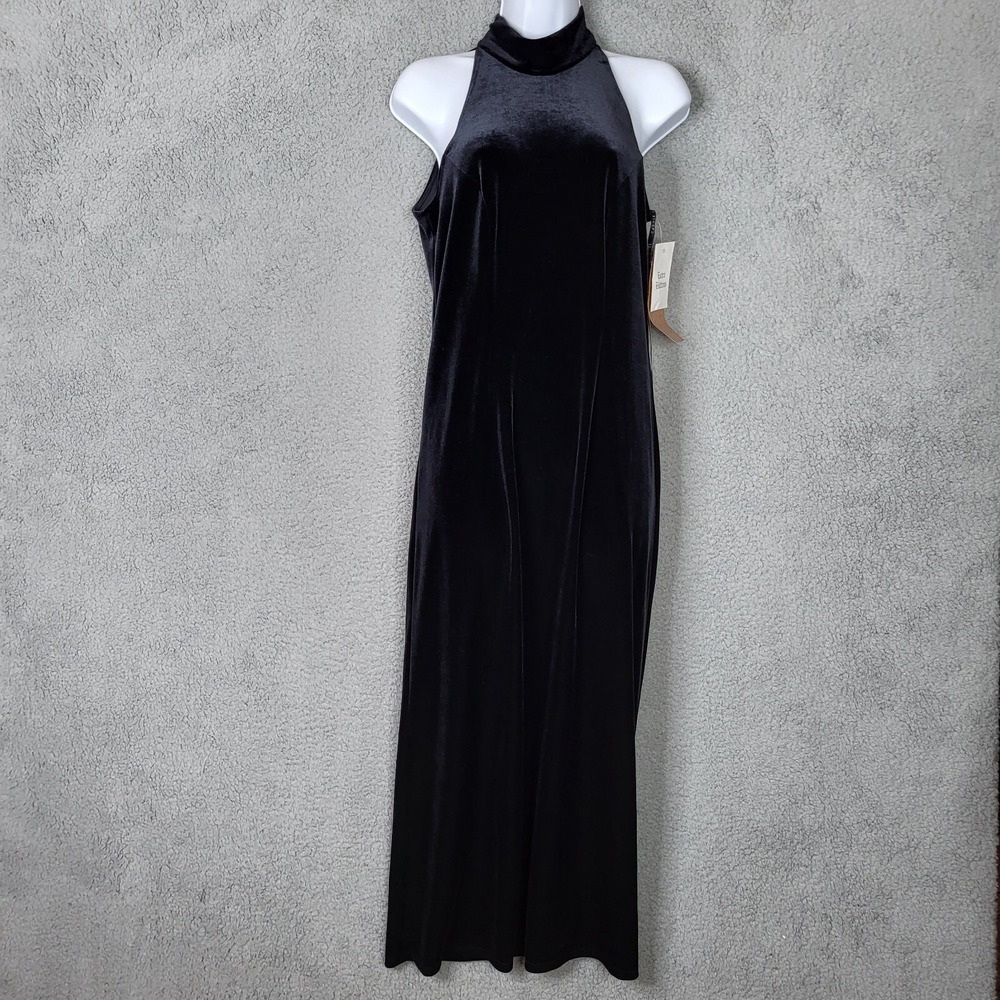 Vintage Carole Little Women's black Velvet Dress Size 6 NEW